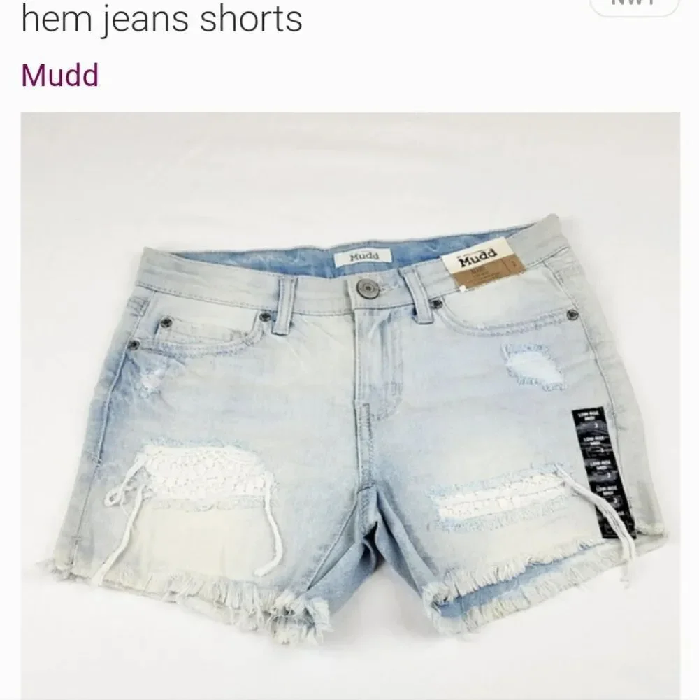 MUDD distressed raw hem jeans shorts